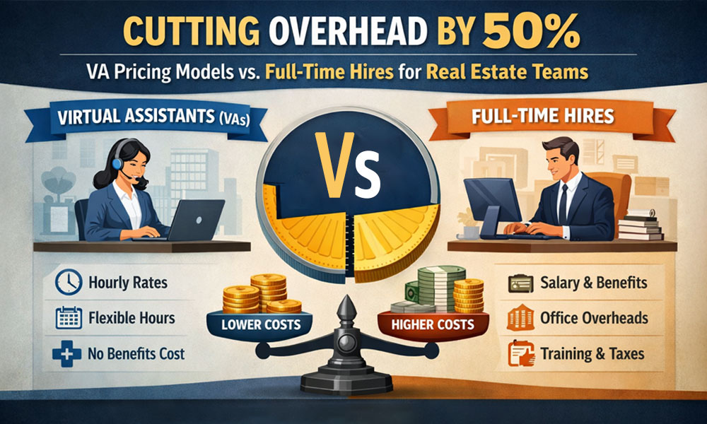 Cutting Overhead by 50%: VA Pricing Models vs. Full-Time Hires for Real Estate Teams